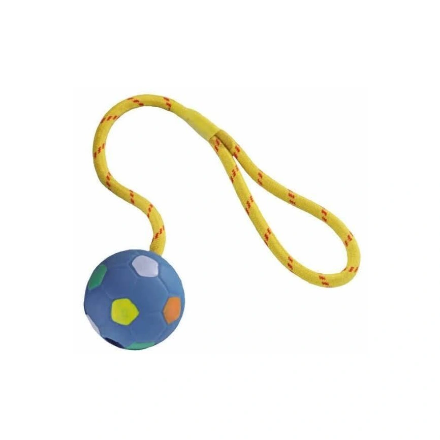 Игрушка NOBBY для собак, Мяч на Веревке, резина, 6,5 см фото 1