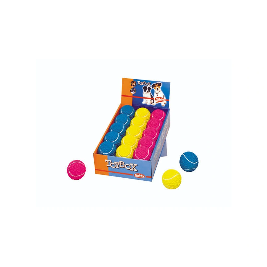 Игрушка NOBBY для собак, дисплей, мяч теннисный, 15 шт, 6,5 см фото 1