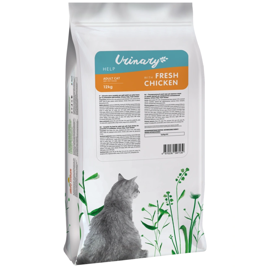 Сухой корм Almo Nature Chicken для взрослых кошек со свежей курицей для профилактики мочекаменной болезни, 12 кг фото 2
