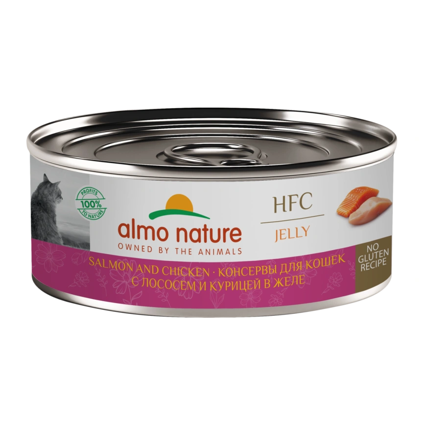 Влажный корм Almo Nature Salmon & Chicken для кошек, с лососем и курицей в желе, 100 г фото 1