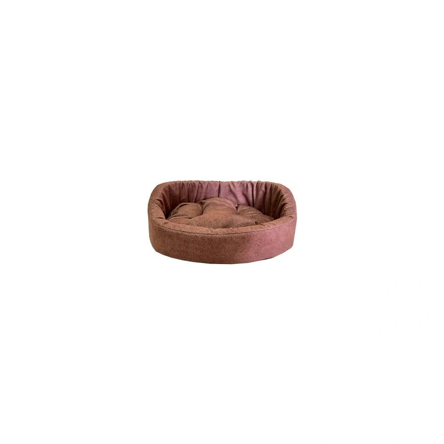 Лежак Homepet для домашних животных, Микровелюр Leather №4 мокка, 64 см х 50 см х 18 см фото 1