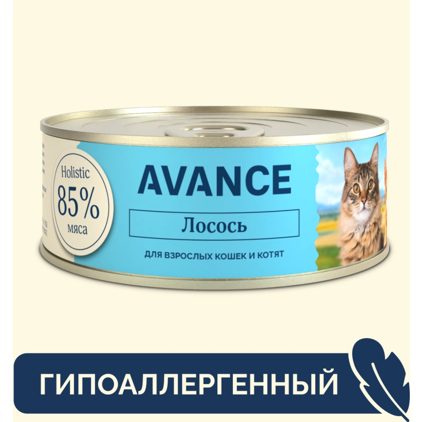 Влажный корм AVANCE holistiс Salmon для котят и кошек, с лососем, 100 г фото 1