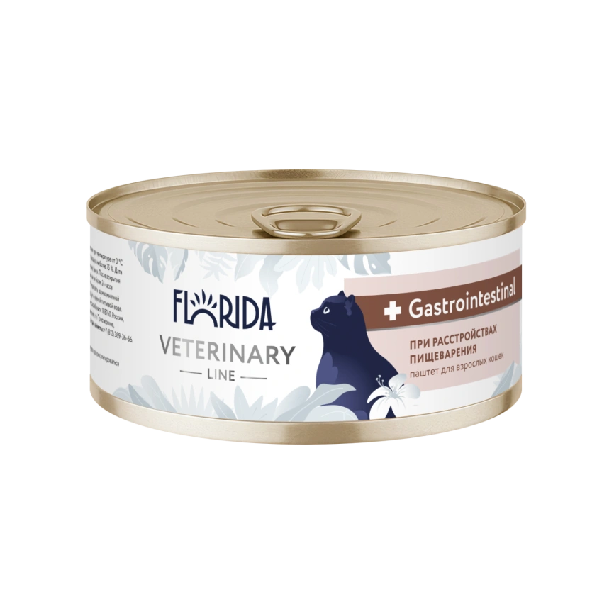 Влажный корм FLORIDA Veterinary диетический Gastrointestinal для взрослых кошек при расстройствах пищеварения, 100 г фото 1