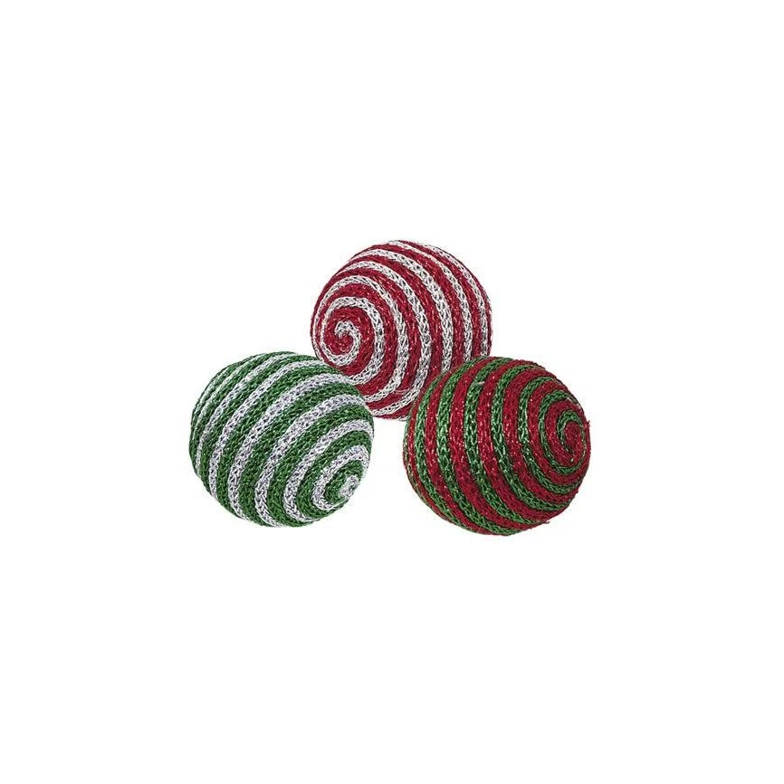 Игрушка NOBBY для кошек, Мяч - Новогодний Узор, дисплей, 40 шт, 4 см фото 1