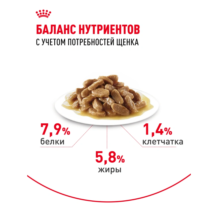 Влажный корм Royal Canin Mini Puppy в соусе для щенков мелких пород до 10 месяцев, пауч, 85 г фото 4