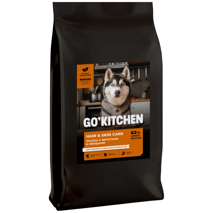 Сухой корм Go'Kitchen Salmon для щенков и собак всех возрастов, с лососем, 9,98 кг фото 3