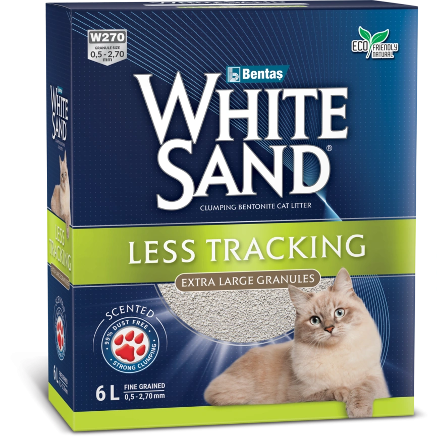 Наполнитель White Sand для кошачьего туалета, комкующийся "Не оставляющий следов" с крупными гранулами, 6 л фото 1