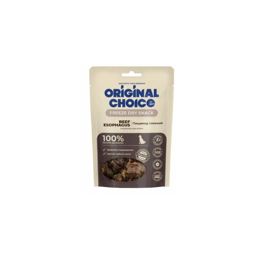 Лакомство ORIGINAL CHOICE для собак, пищевод говяжий, 32 г фото 1