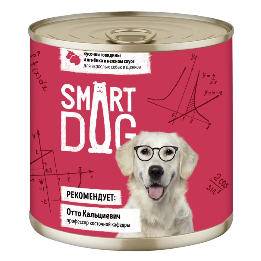 Влажный корм Smart Dog Beef & Lamb для взрослых собак и щенков, кусочки говядины и ягненка в нежном соусе, 85 г фото 1