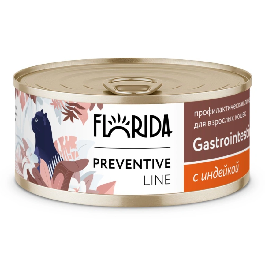 Влажный корм FLORIDA Gastrointestinal Turkey для кошек при расстройствах пищеварения, с индейкой, 100 г фото 1