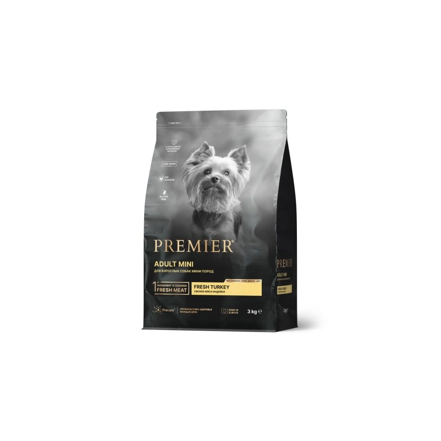 Сухой корм Premier Dog Turkey Adult Mini для собак мелких пород, с индейкой, 3 кг фото 1