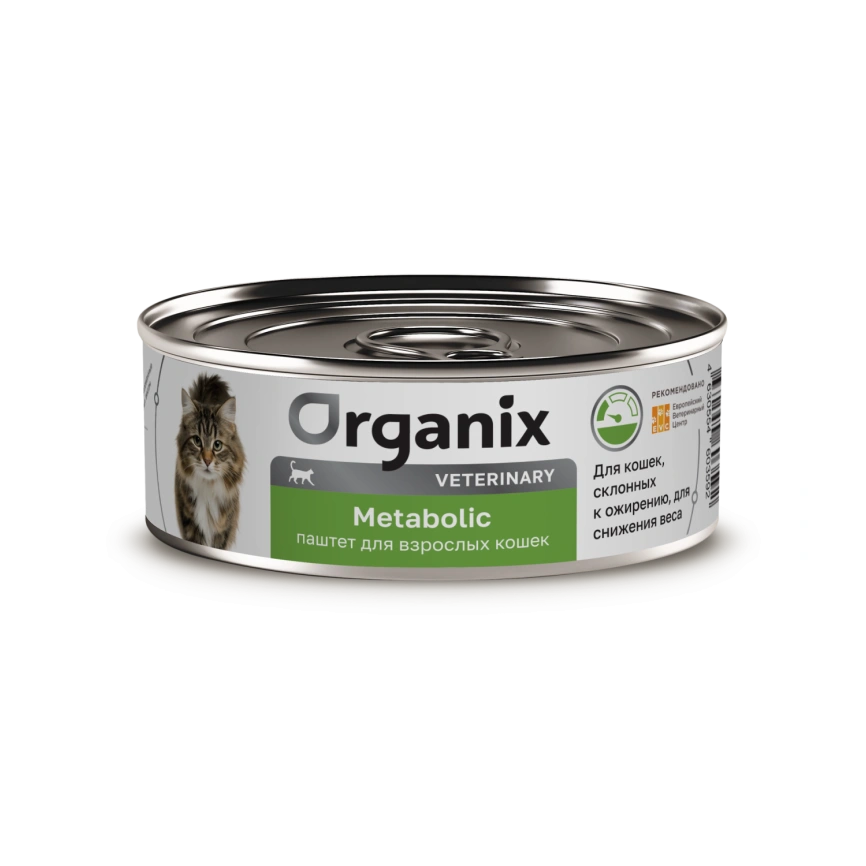 Влажный корм Organix Veterinary Metaboliс для взрослых кошек для снижения веса, склонных к ожирению, 100 г фото 1