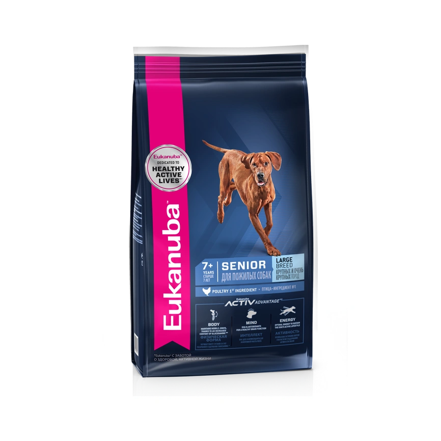 Сухой корм Eukanuba Senior Large Breed для пожилых собак крупных пород, с птицей, 15 кг фото 1
