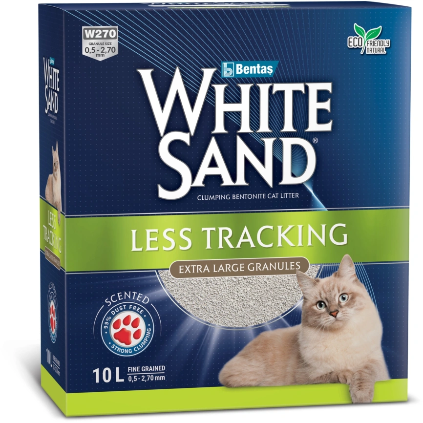 Наполнитель White Sand для кошачьего туалета, комкующийся "Не оставляющий следов" с крупными гранулами, 10 л фото 1