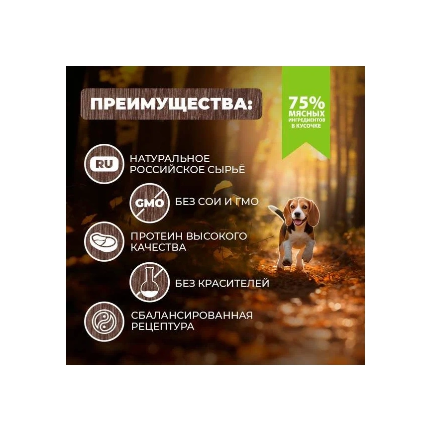 Влажный корм Родные корма для собак, мясные кусочки в соусе по-суздальски, 970 г фото 2