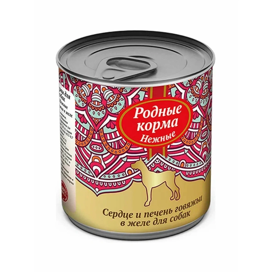 Влажный корм Родные корма нежные сердце и печень говяжьи в желе Heart, Liver & Beef для собак, 240 г фото 1
