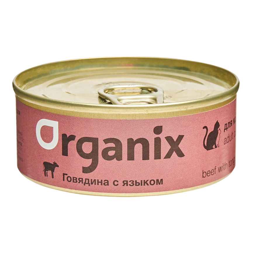 Влажный корм Organix Preventive Line Beef для кошек говядина с языком, 100 г фото 1