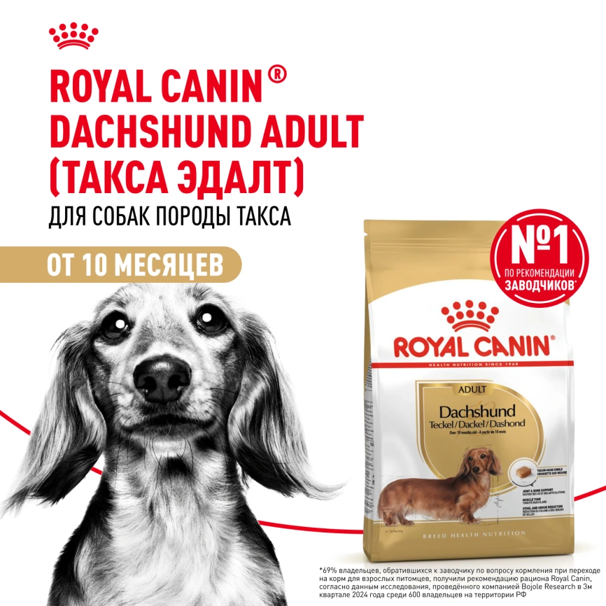 Сухой корм Royal Canin Dachshund Adult для собак породы такса, 7,5 кг фото 13