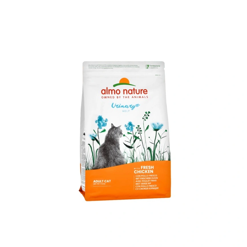 Сухой корм Almo Nature Chicken для взрослых кошек со свежей курицей для профилактики мочекаменной болезни, 400 г фото 1