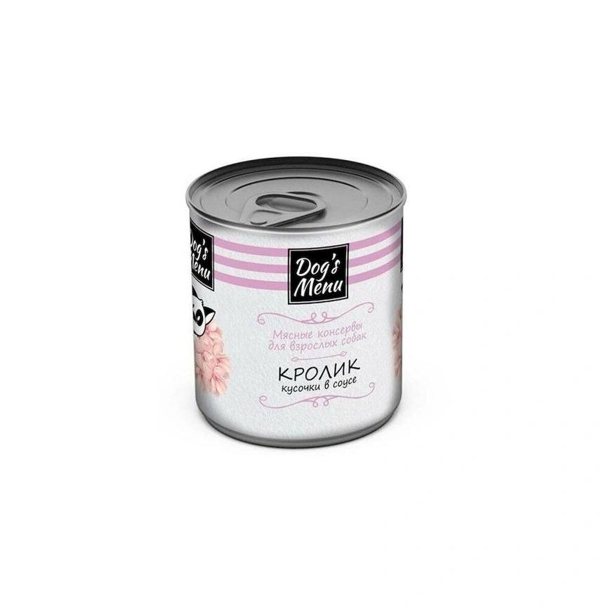 Влажный корм Dog`s Menu Rabbit для взрослых собак с кроликом кусочки в соусе, 750 г фото 1