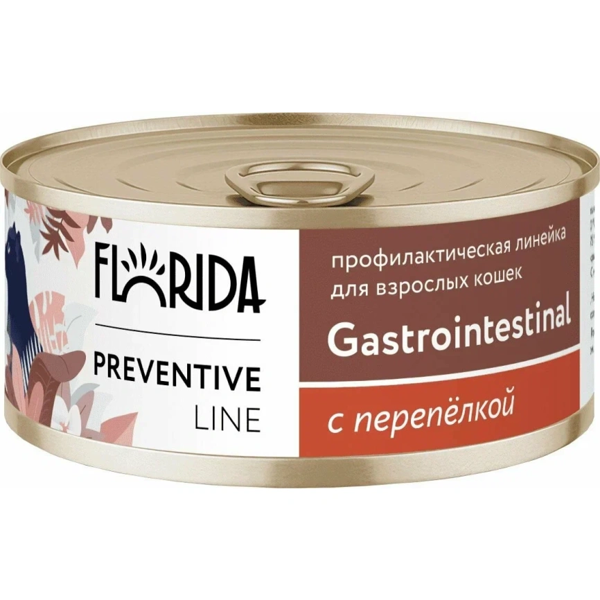 Влажный корм FLORIDA Gastrointestinal Quail для кошек при расстройствах пищеварения, с перепелкой, 100 г фото 1