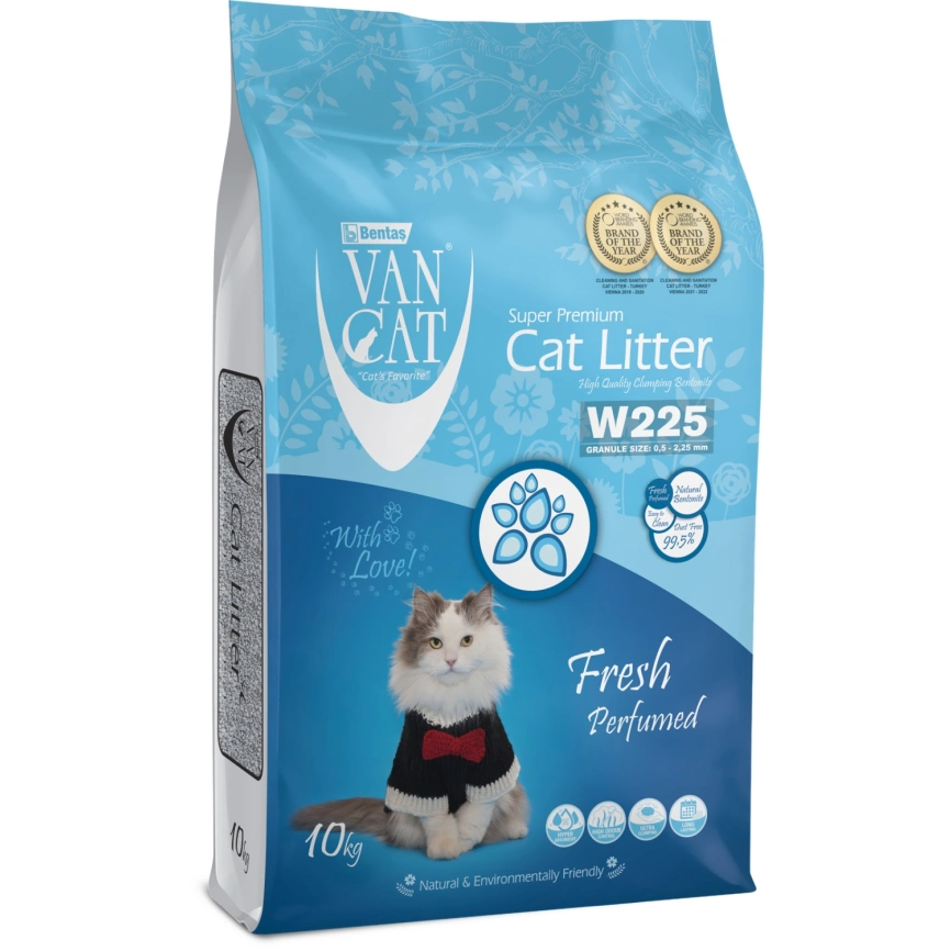 Наполнитель Van Cat Fresh для кошачьего туалета, комкующийся без пыли с ароматом весенней свежести, 12 л фото 1
