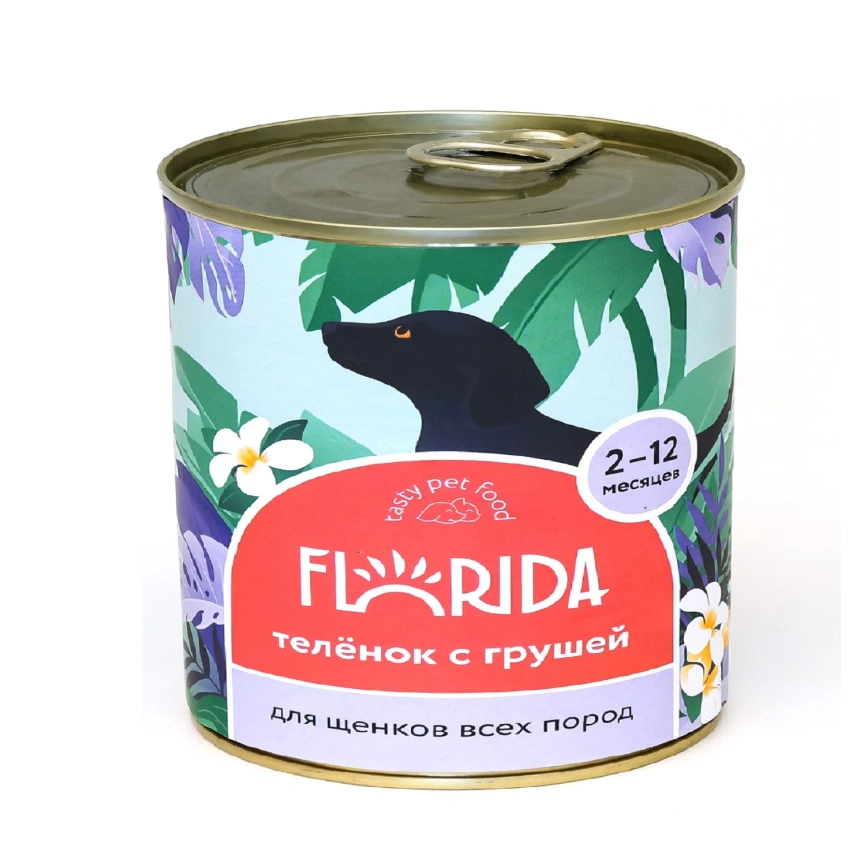 Влажный корм FLORIDA Veal & Pear для щенков, с телятины и грушей, 240 г фото 1