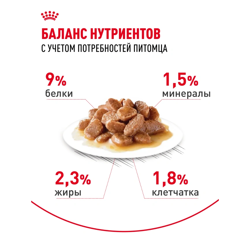 Влажный корм Royal Canin Sterilised в соусе для стерилизованных кошек старше 1 года, пауч, 85 г фото 4