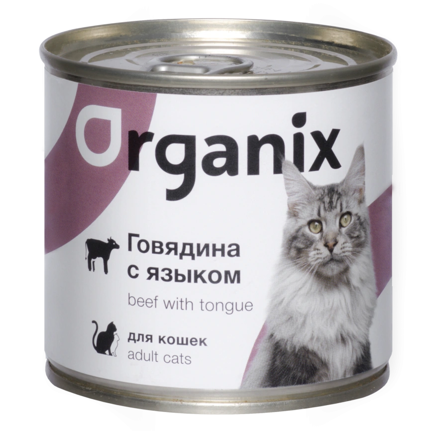 Влажный корм Organix Preventive Line Beef для кошек говядина с языком, 250 г фото 1