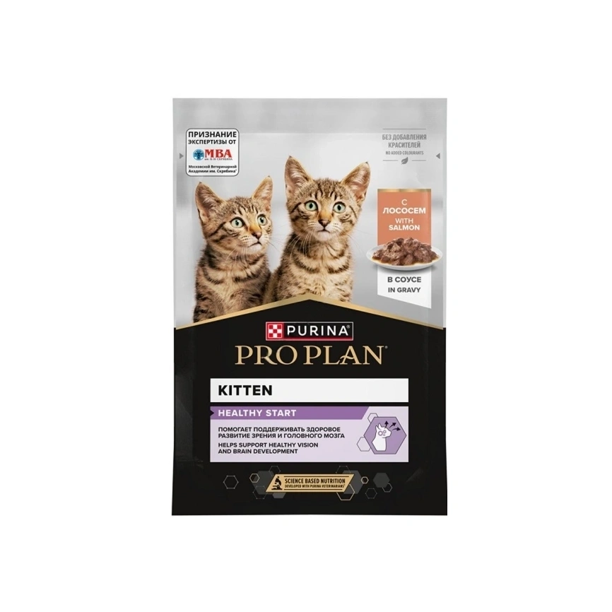 Влажный корм PRO PLAN Salmon для котят, с лососем в соусе, 85 г фото 1