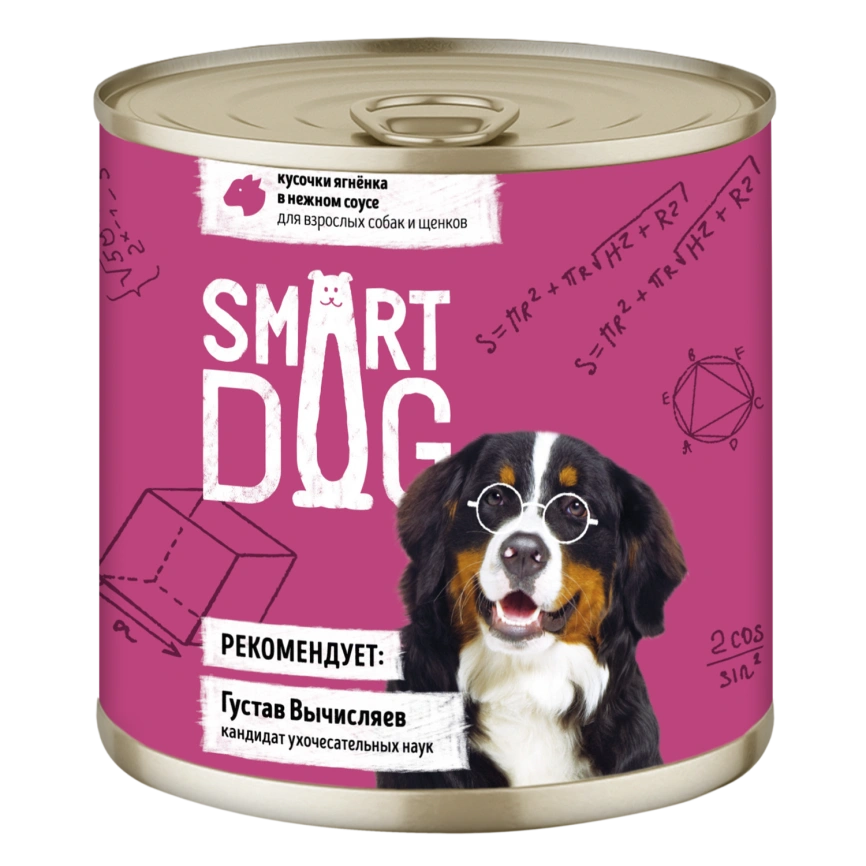 Влажный корм Smart Dog Lamb для взрослых собак и щенков, кусочки ягненка в нежном соусе, 85 г фото 1