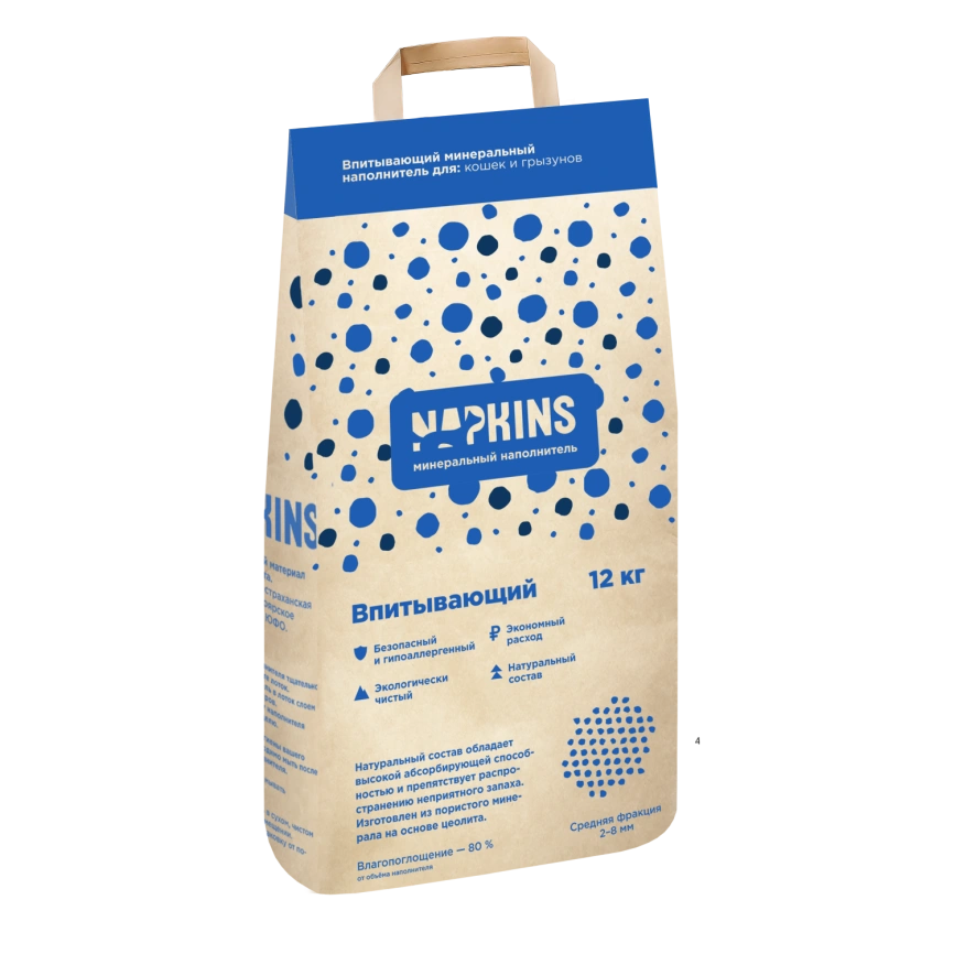 Наполнитель Napkins для кошачьего туалета, впитывающий, 24 л фото 1