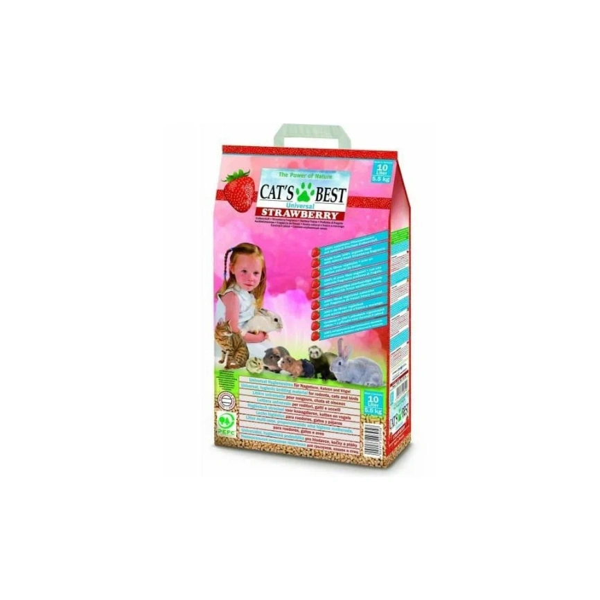 Наполнитель Cat`s Best Universal для кошачьих туалетов, древесный клубника, 10 л фото 1