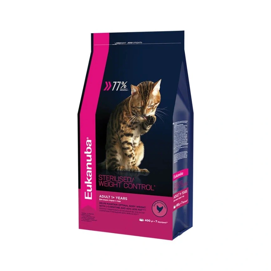 Сухой корм Eukanuba Sterilised для взрослых стерилизованных кошек, 400 г фото 1