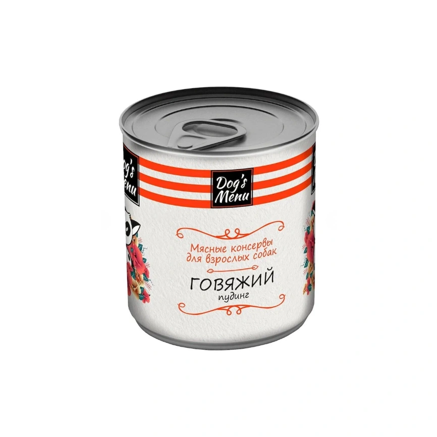 Влажный корм Dog`s Menu Beef для взрослых собак говяжий пудинг, 340 г фото 1