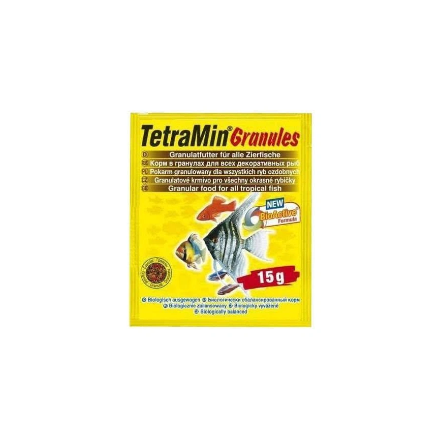 Корм для рыб Tetra Min Granules для всех видов декоративных рыб в гранулах, 15 г фото 1