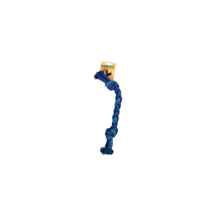 Игрушка Homepet Seaside для собак, канат с двумя узлами сине-голубой, 36 см фото 1