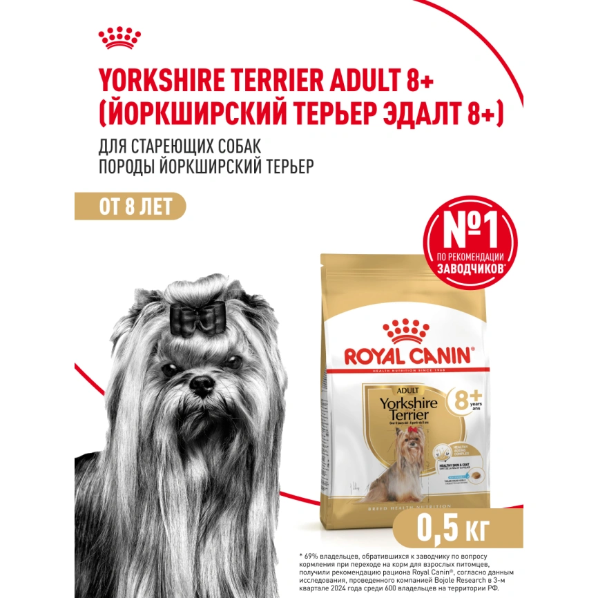 Сухой корм Royal Canin Yorkshire Terrier Adult 8+ для собак породы йоркширский терьер, 500 г фото 15