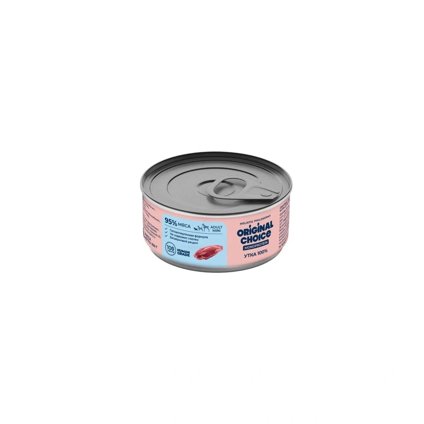 Влажный корм ORIGINAL CHOICE Monoprotein Adult Mini Duck для собак мелких пород, с уткой, 100 г фото 1