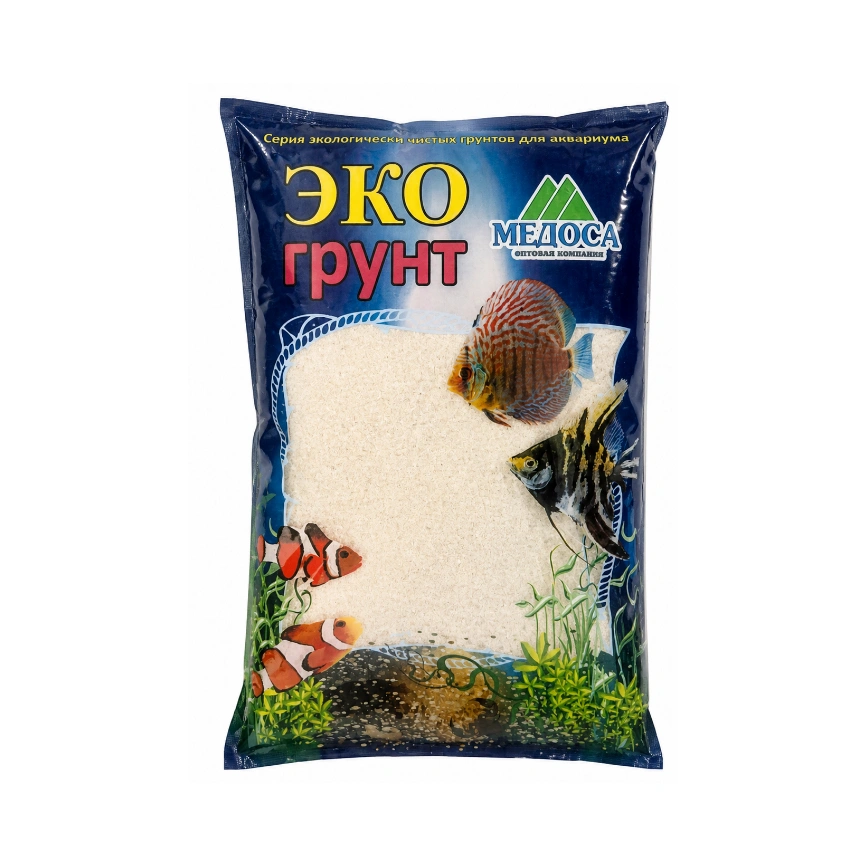 Грунт Эко кварцовый песок белый, фракция 0,3-0,9 мм, 3,5 кг фото 1