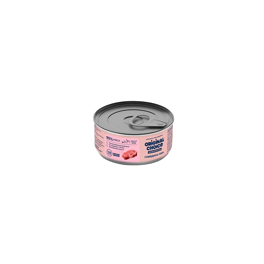 Влажный корм ORIGINAL CHOICE Monoprotein Adult Mini Beef для собак мелких пород, с говядиной, 100 г фото 1