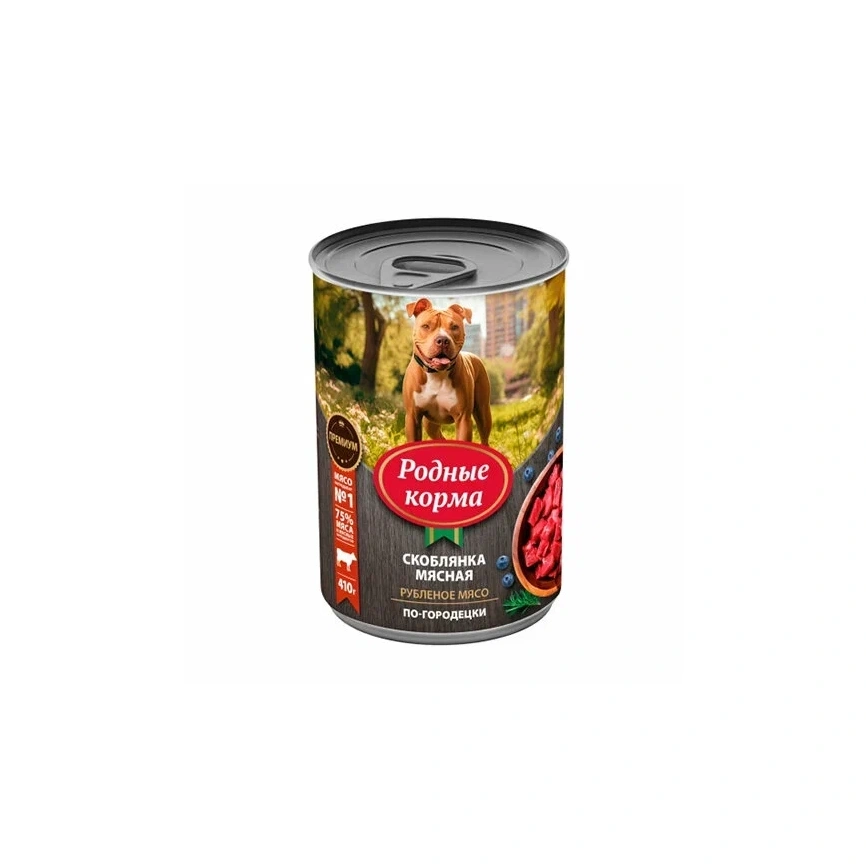 Влажный корм Родные корма для собак, скоблянка мясная по-городецки, 410 г фото 1