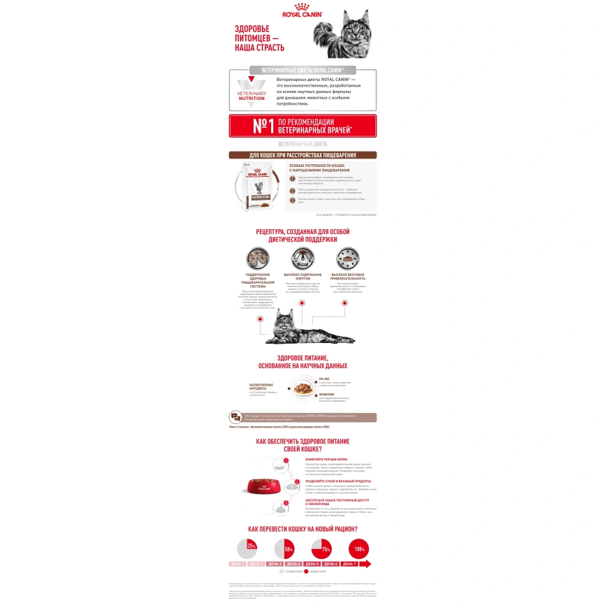 Влажный корм Royal Canin Gastrointestinal диетический для кошек при расстройствах пищеварения, пауч, 85 г фото 9