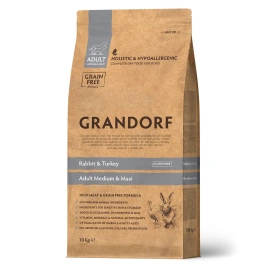 Сухой корм Grandorf Rabbit & Turkey Med & Maxi для взрослых собак средних и крупных пород, 10 кг