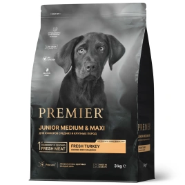 Сухой корм Premier Dog Turkey Junior Medium & Maxi для юниоров средних и крупных пород, 3 кг