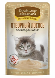 Влажный корм Деревенские Лакомства для котят, с отборным лососем, паштет, 70 г
