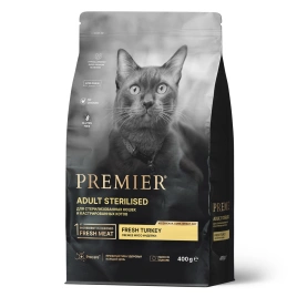 Сухой корм Premier Cat Turkey Sterilised для стерилизованных кошек, 400 г