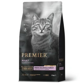 Сухой корм Premier Cat Salmon & Turkey Adult для взрослых кошек, 2 кг