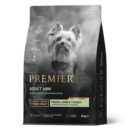 Сухой корм Premier Dog Lamb & Turkey Adult Mini для собак мелких пород, 8 кг