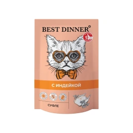 Влажный корм Best Dinner Мясные деликатесы Turkey для стерилизованных кошек суфле, с индейкой, 85 г